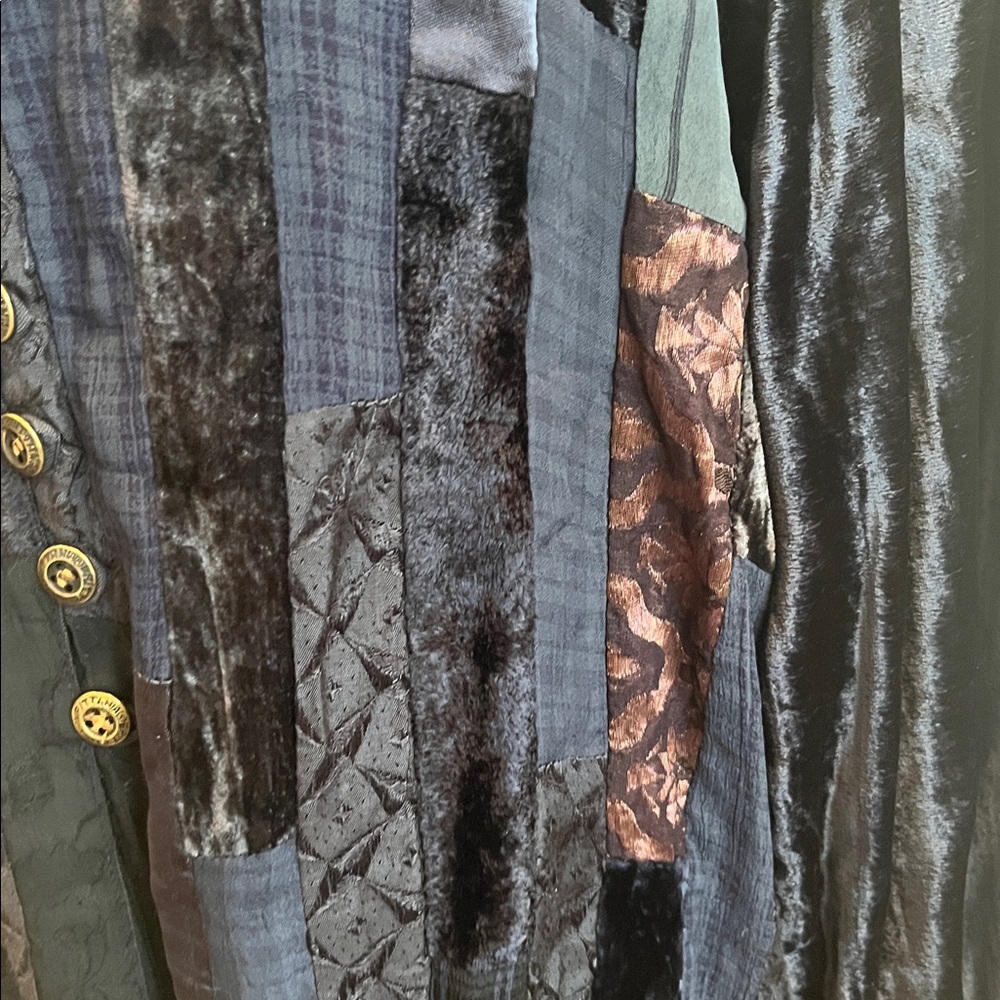Papillon Patchwork Rayon Velvet Jacket Top Tunic … - image 3